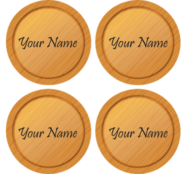 Onderzetters houten textuur met naam  - TenStickers