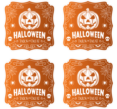 Halloween onderzetters pompoen halloween design - TenStickers
