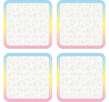 Gepersonaliseerde onderzetters met kleurrijk kwalpatroon - TenStickers