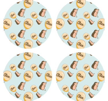 Gepersonaliseerde onderzetters speelse egelpatronen - TenStickers