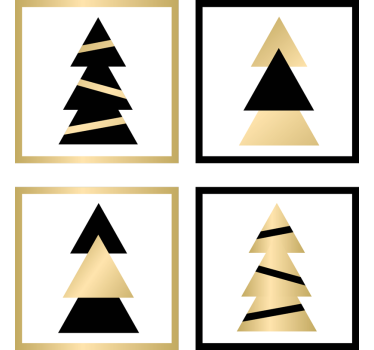 Onderzetters Kerst elegante boom patroon - TenStickers