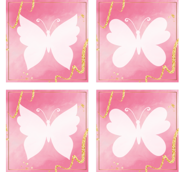 Moderne onderzetters graceful butterfly embleem - TenStickers