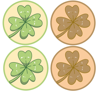 Enge onderzetters klavertjes vier ontwerpen - TenStickers