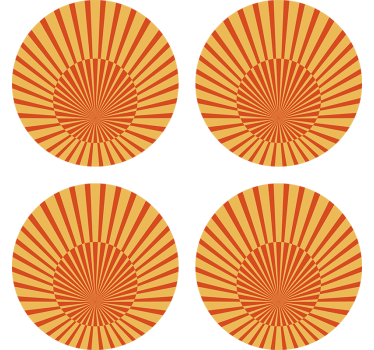 Onderzetters stralend zonneburst patroon - TenStickers