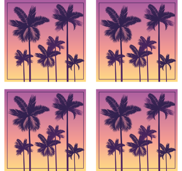 Onderzetters silhouetten van palmboom - TenStickers