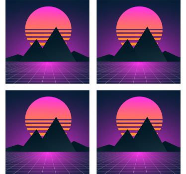Moderne onderzetters geometrische bergzonsondergang - TenStickers