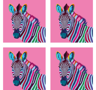 Moderne onderzetters Zebra popart - TenStickers
