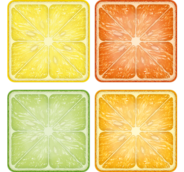 Onderzetters citrus schijf minima - TenStickers