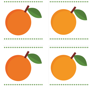 Moderne onderzetters oranje met blad - TenStickers