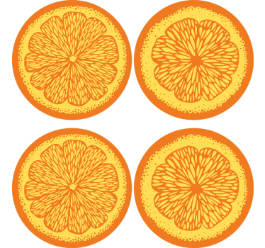 Moderne onderzetters met citrusplakjespatroon - TenStickers