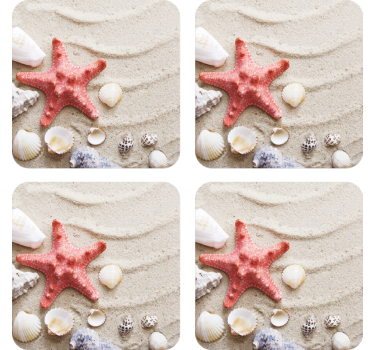 Moderne onderzetters met ster en schelp accent - TenStickers