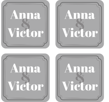 Onderzetters bruiloft gepersonaliseerde initialen - TenStickers