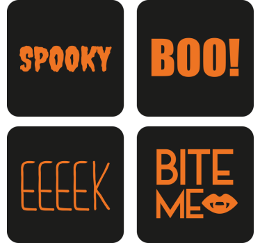 Halloween onderzetters halloween tekst graphic - TenStickers