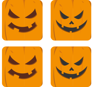 Verschillende pompoenen onderzetters halloween - TenStickers