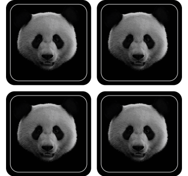 Enge onderzetters panda gezicht patroon - TenStickers
