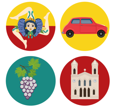 Moderne onderzetters siciliaanse mythologie druiven - TenStickers