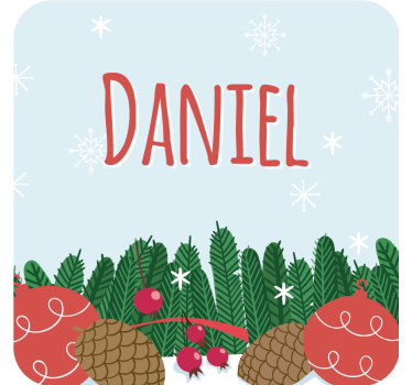 Kerst onderzetters feestelijke dennenappels - TenStickers