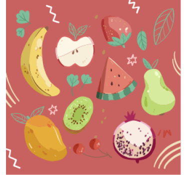 Moderne onderzetters kleurrijke fruitarrangementen - TenStickers