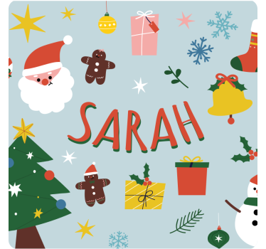 Kerst onderzetters feestelijke kerstman en cadeaus - TenStickers