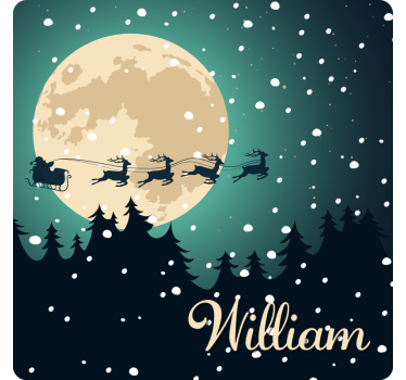 Slee van de kerstman maanlicht Kerst onderzetters - TenStickers