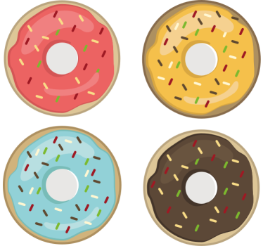 Enge onderzetters met kleurrijke donutontwerpen - TenStickers