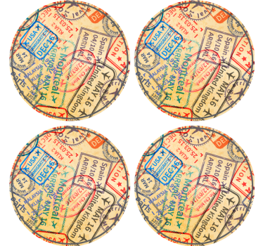 Moderne onderzetters Reiszegels - TenStickers