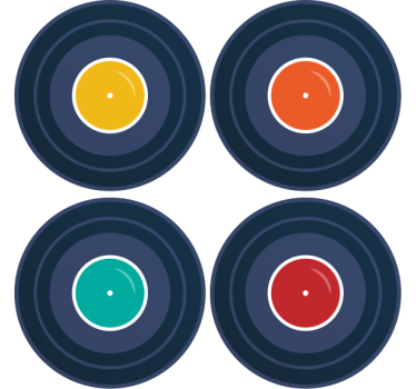Enge onderzetters kleurvolle vinyl inspiratie - TenStickers