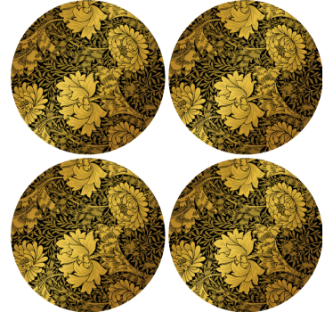 Moderne onderzetters Gouden bladeren - TenStickers