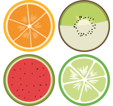 Moderne onderzetters citrusvruchten plakjes - TenStickers