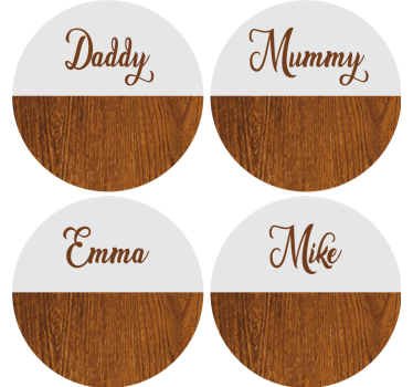 Gepersonaliseerde onderzetters Houten marmer - TenStickers