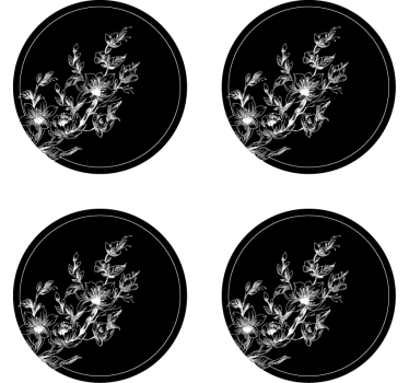 Onderzetters bloemige lijntekeningen - TenStickers