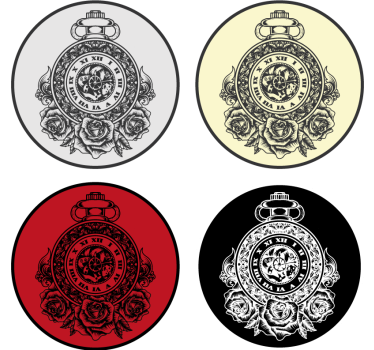 Vintage onderzetters vintage zakhorloge rozen - TenStickers