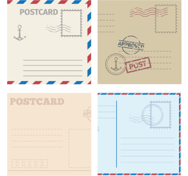 Moderne onderzetters vintage postkaart ontwerp - TenStickers