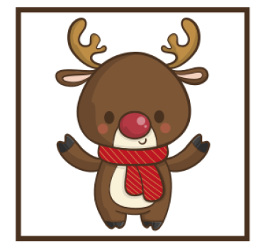 Kerst onderzetters vrolijke rendier met sjaal - TenStickers