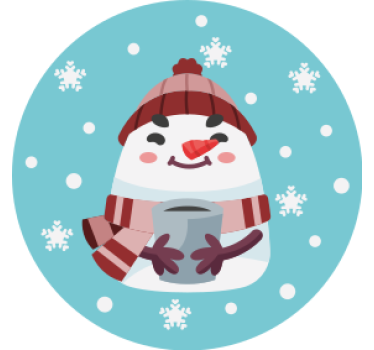 Kerst onderzetters sneeuwman met kopje - TenStickers