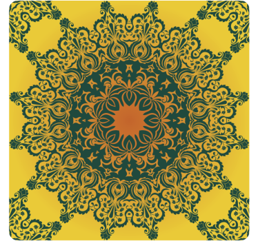 Onderzetters ornate geel patroon - TenStickers
