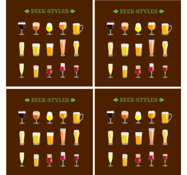 Bier onderzetters voor verschillende bierglazen - TenStickers