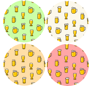 Onderzetters bier Bier patroon - TenStickers