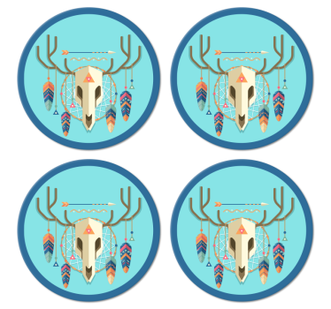 Moderne onderzetters Schedel boho-stijl - TenStickers