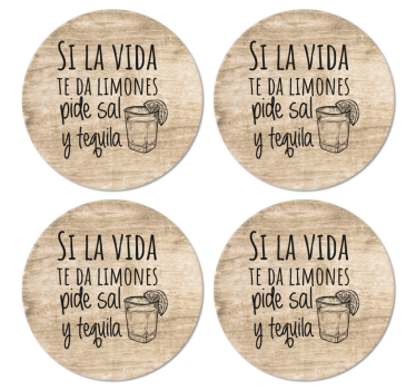 Citaat onderzetters geniet van levensmomenten - TenStickers