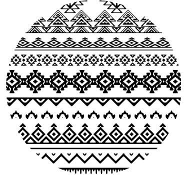 Onderzetters geometrische zwarte patronen - TenStickers