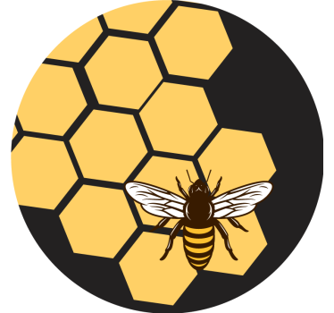 Enge onderzetters bijen en honingraat patroon - TenStickers
