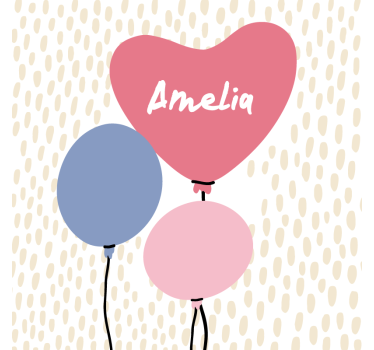 Onderzetters bruiloft hartvorm ballon trio - TenStickers