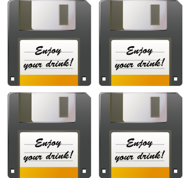 Onderzetters floppy disk drinkherinnering - TenStickers