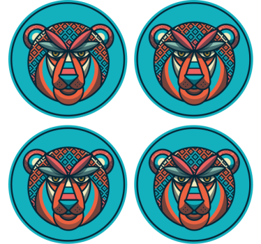 Moderne onderzetters met tribale dierenmotieven - TenStickers