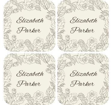 Gepersonaliseerde onderzetters Vintage rozen - TenStickers