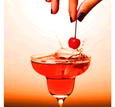 Moderne onderzetters kersensplash cocktailgenot - TenStickers