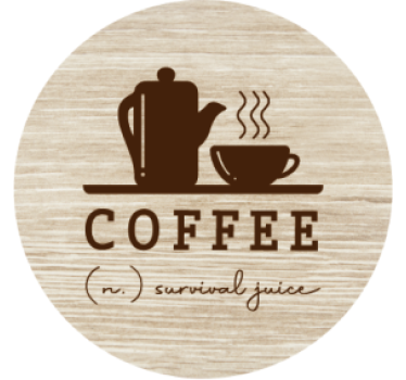 Gepersonaliseerde onderzetters koffiepot en kopje - TenStickers