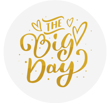 Onderzetters bruiloft elegante viering typografie - TenStickers