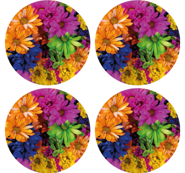 Moderne onderzetters met levendig botanisch arrangement - TenStickers